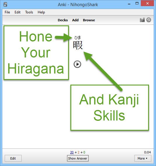 front side of JLPT N5 Deck kanji and hiragana